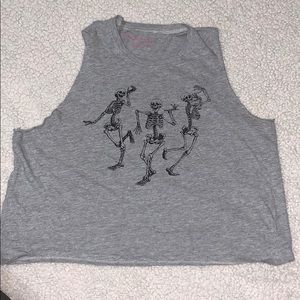skeleton cropped tank top